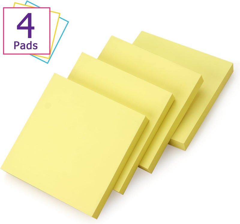 Eastern Wolf Sticky Notes 3x3 Self-Stick Notes Bright Colors Sticky Notes 4 Pads 100 Sheets/Pad (Yellow) - Image 2